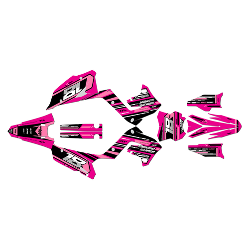kawasaki kx250p graphics kit 2003-2008 warrior series magenta