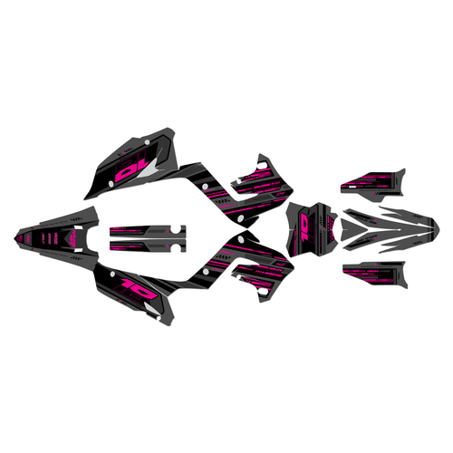 kawasaki kx250p graphics kit 2003-2008 warrior series magenta-shift