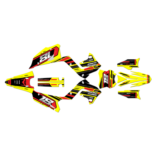 kawasaki kx250p graphics kit 2003-2008 warrior series red