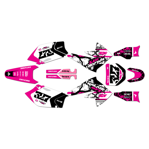 kawasaki kx250f graphics kit 2004-2005 rail series magenta