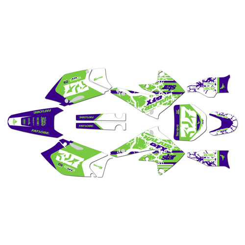 kawasaki kx250f graphics kit 2004-2005 rail series purple