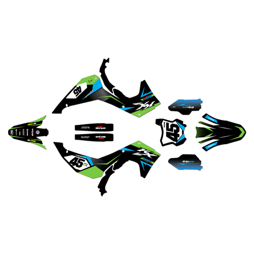 kawasaki kx250x graphics kit 2025-2026 division series green