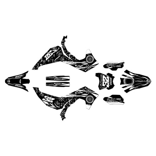 kawasaki kx250 graphics kit 2025-2026 midgard series white