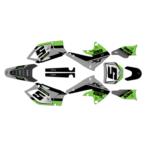 kawasaki kx250f graphics kit 2004-2005 venom series green