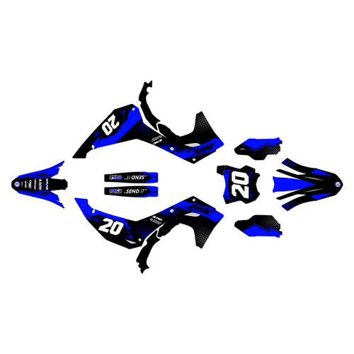 kawasaki kx250 graphics kit 2025-2026 spear series blue