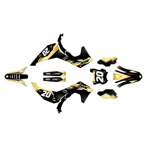 kawasaki kx250 graphics kit 2025-2026 spear series gold