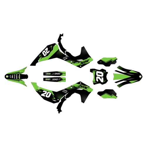 kawasaki kx250x graphics kit 2025-2026 spear series green