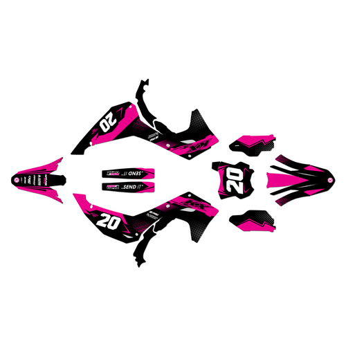 kawasaki kx250x graphics kit 2025-2026 spear series magenta