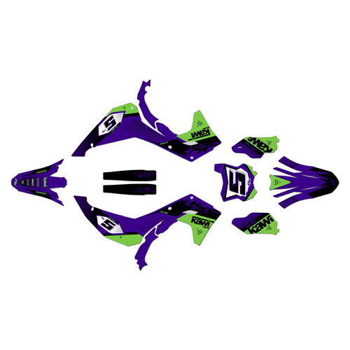 kawasaki kx250 graphics kit 2025-2026 venom series purple