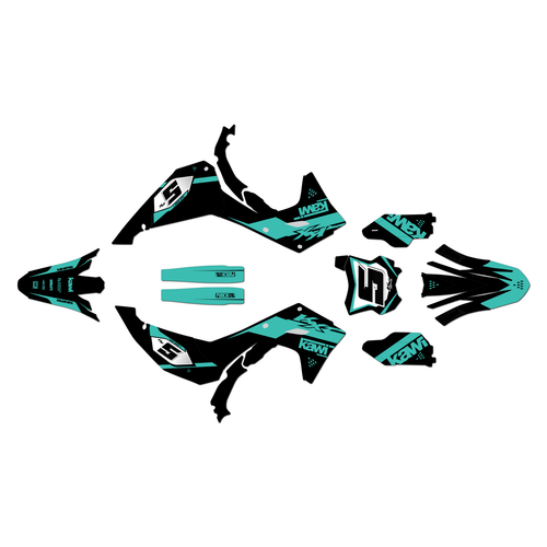 kawasaki kx250 graphics kit 2025-2026 venom series teal