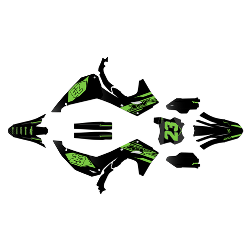 kawasaki kx250 graphics kit 2025-2026 viper series green-shift