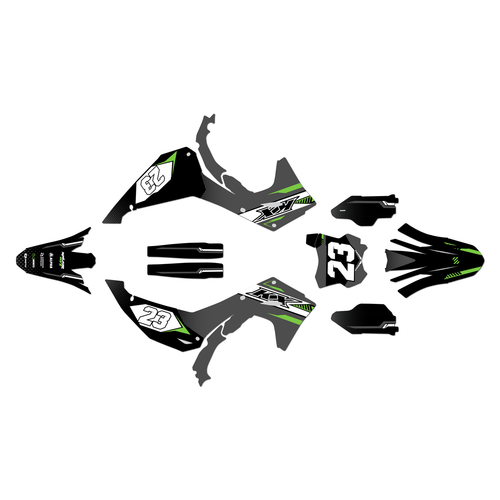 kawasaki kx250x graphics kit 2025-2026 viper series green