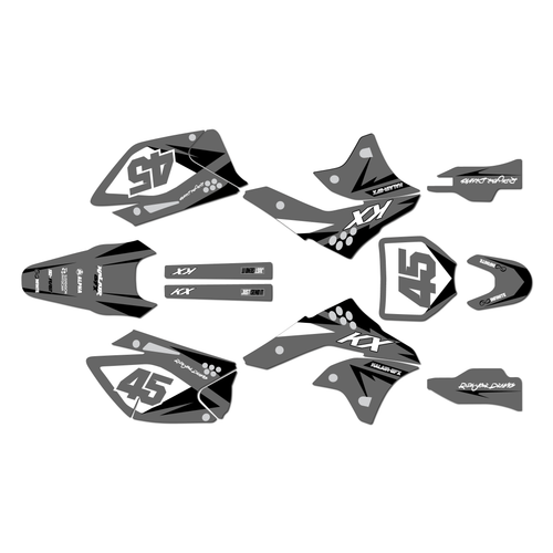 kawasaki kx250f graphics kit 2006-2008 division series gray