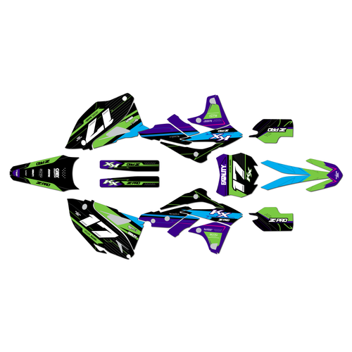 kawasaki kx250f graphics kit 2013-2016 axis series green