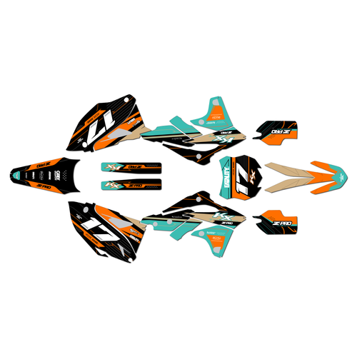 kawasaki kx250f graphics kit 2013-2016 axis series orange