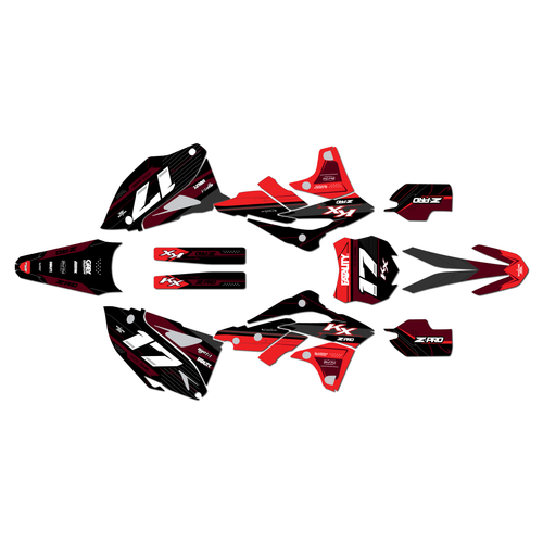 kawasaki kx250f graphics kit 2013-2016 axis series red
