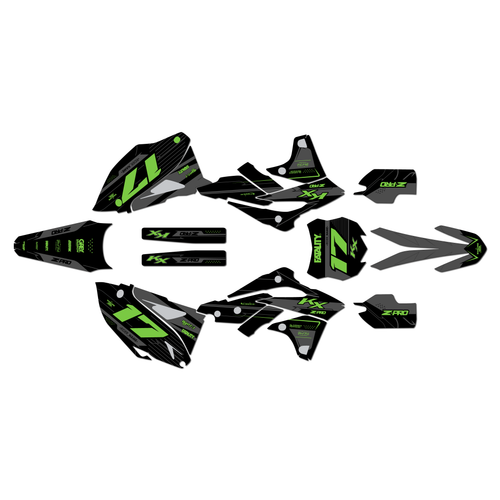 kawasaki kx250f graphics kit 2013-2016 axis series green-shift