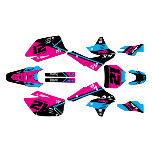 kawasaki kx250f graphics kit 2006-2008 enigma series magenta