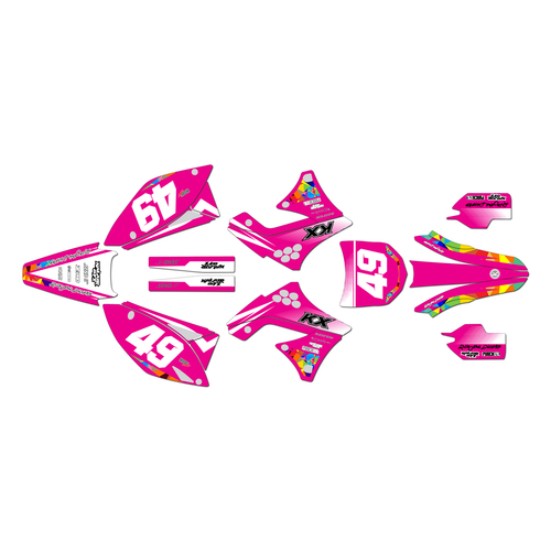 kawasaki kx250f graphics kit 2009-2012 blaze series magenta