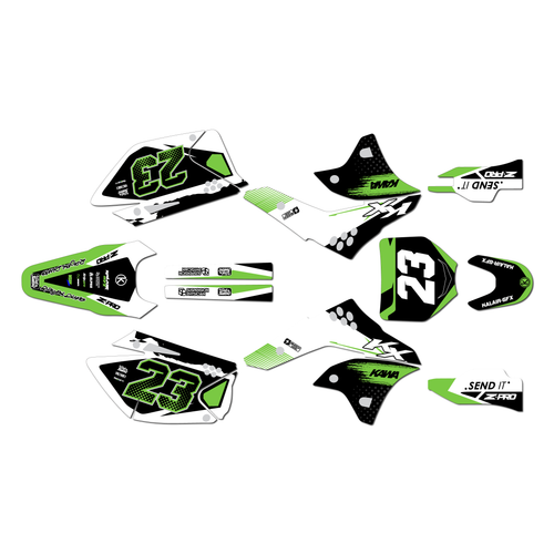 kawasaki kx250f graphics kit 2006-2008 evader series green