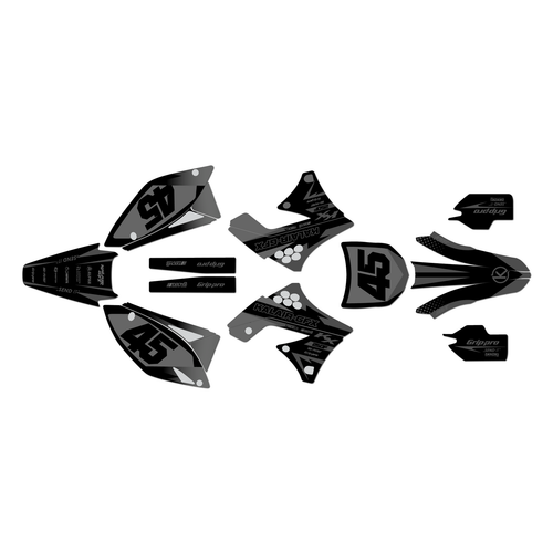 kawasaki kx250f graphics kit 2009-2012 division series smoke