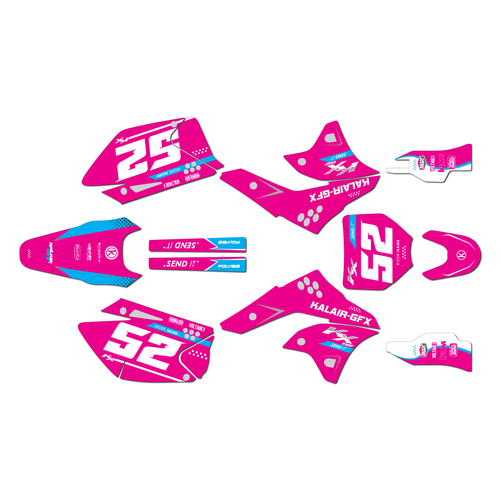 kawasaki kx250f graphics kit 2006-2008 ominous series magenta