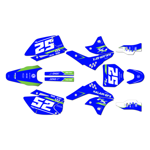 kawasaki kx250f graphics kit 2006-2008 ominous series blue