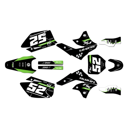 kawasaki kx250f graphics kit 2006-2008 ominous series green-shift