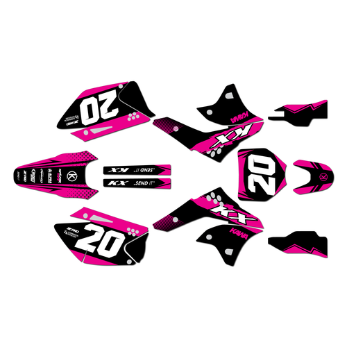 kawasaki kx250f graphics kit 2006-2008 spear series magenta