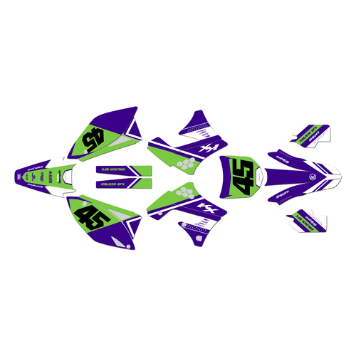 kawasaki kx250f graphics kit 2009-2012 enigma series purple