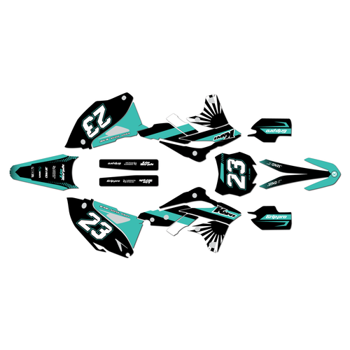kawasaki kx250f graphics kit 2013-2016 fh series teal