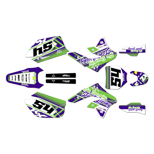 kawasaki kx250f graphics kit 2006-2008 split series purple