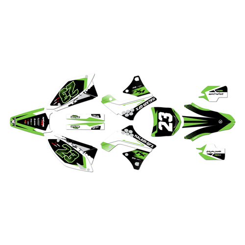 kawasaki kx250f graphics kit 2009-2012 evader series green