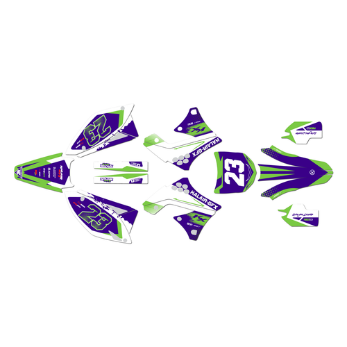 kawasaki kx250f graphics kit 2009-2012 evader series purple