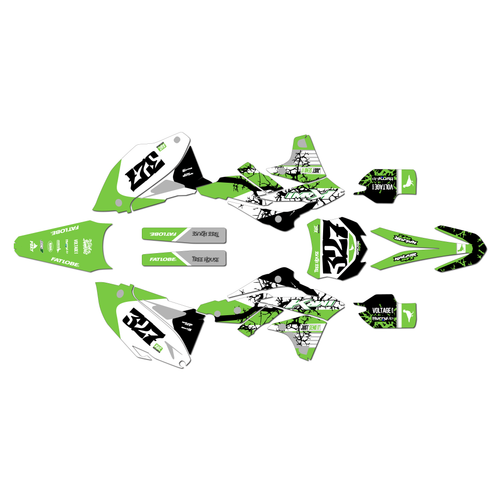 kawasaki kx250f graphics kit 2013-2016 rail series green