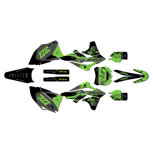 kawasaki kx250f graphics kit 2013-2016 rail series green-shift