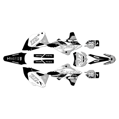 kawasaki kx250f graphics kit 2013-2016 rail series white