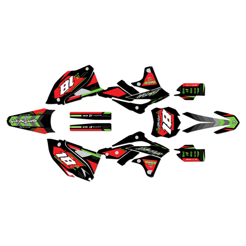 kawasaki kx250f graphics kit 2013-2016 rebel series red