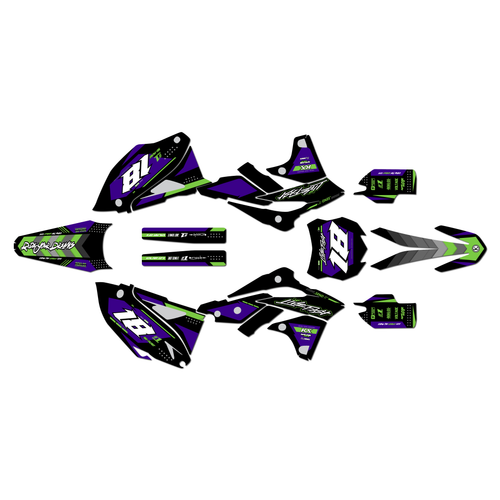 kawasaki kx250f graphics kit 2013-2016 rebel series purple