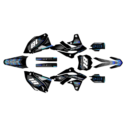 kawasaki kx250f graphics kit 2013-2016 rebel series teal