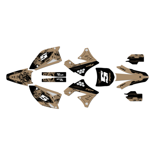 kawasaki kx250f graphics kit 2009-2012 nightcity series tan