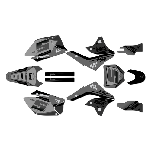 kawasaki kx250f graphics kit 2006-2008 venom series smoke