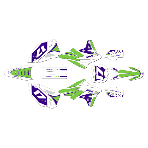 kawasaki kx250f graphics kit 2013-2016 stellar series purple-green