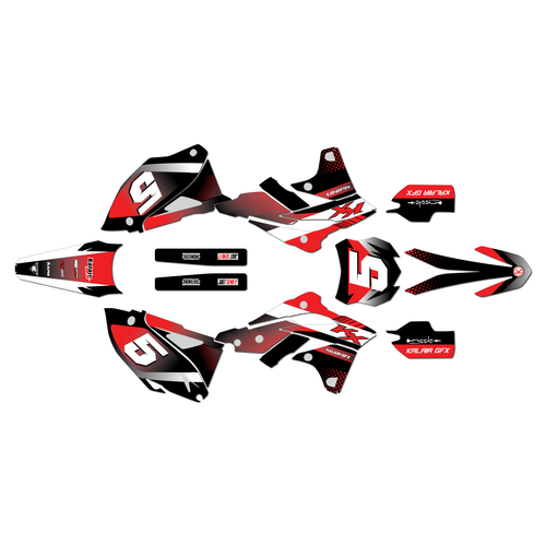 kawasaki kx250f graphics kit 2013-2016 turbo series red