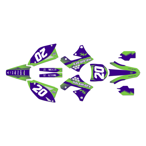 kawasaki kx250f graphics kit 2009-2012 spear series purple
