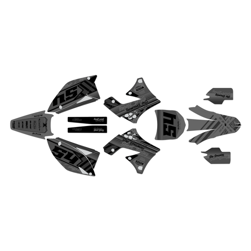 kawasaki kx250f graphics kit 2009-2012 split series smoke
