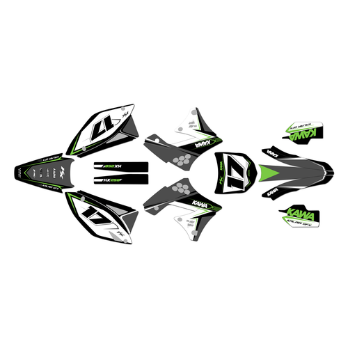 kawasaki kx250f graphics kit 2009-2012 stellar series green