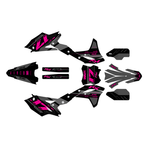 kawasaki kx250f graphics kit 2017-2020 axis series magenta-shift