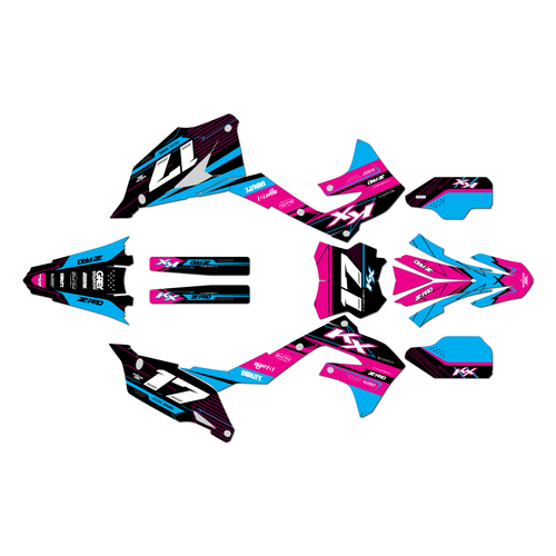 kawasaki kx250 graphics kit 2021-2024 axis series magenta