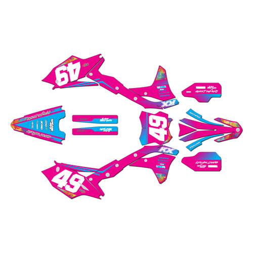 kawasaki kx250f graphics kit 2017-2020 blaze series magenta